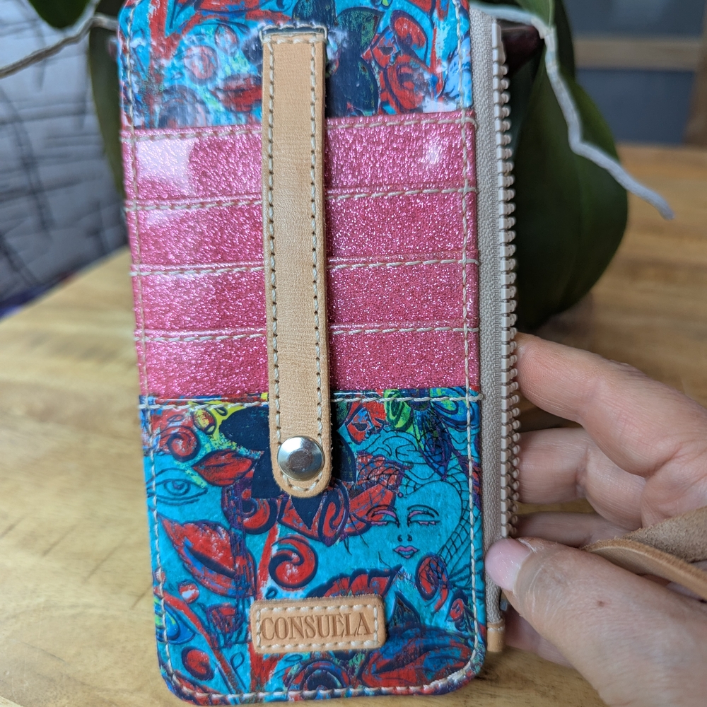 Consuela Colorful Wallet with Pink and Blue Design
